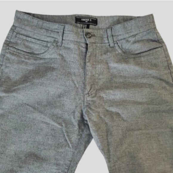 Mens Heather Grey Cotton Trouser Dress Pants- Size 30 Waist - Picture 5 of 9